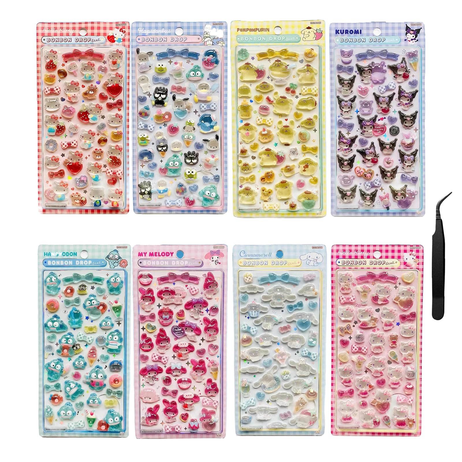

3D Embossed Sticker Set Decorative 3D Cartoon My Melody DIY Various Patterns [8-Piece Set] - Stickers, Stickers, Stickers, [shanchi] (C8 set)