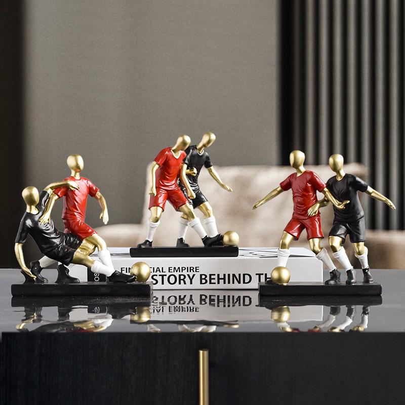 Elegant Mini Football Player Figurine for Home Decor