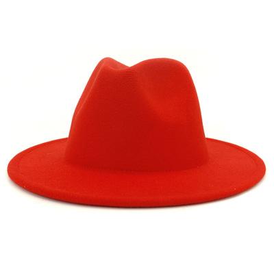 Women'S Black Elegant Wide Brim Fedora Flat Panama Hat Cap Wide Brim Autumn Hat Elegant Imitation Wool Camel Winter Caps