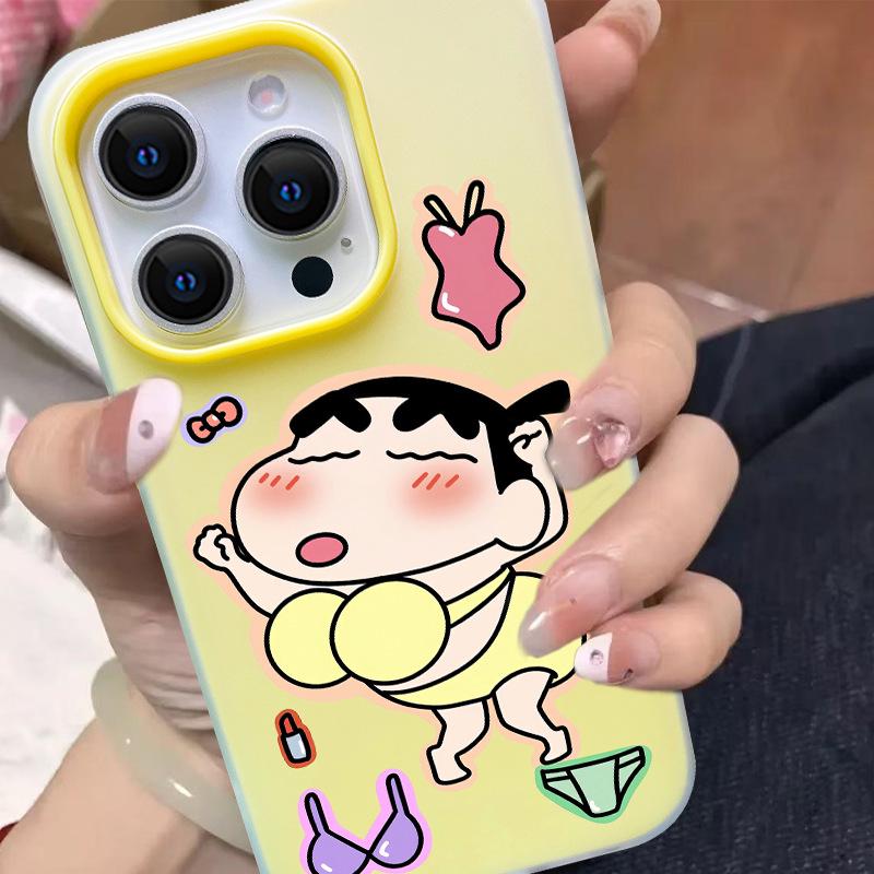 Crayon Shin-chan Kompatibelt iPhone-skal (Modeller 16 - 17 Pro Max, 14 Stort Hål, 11 - 12, Jelly 15P)
