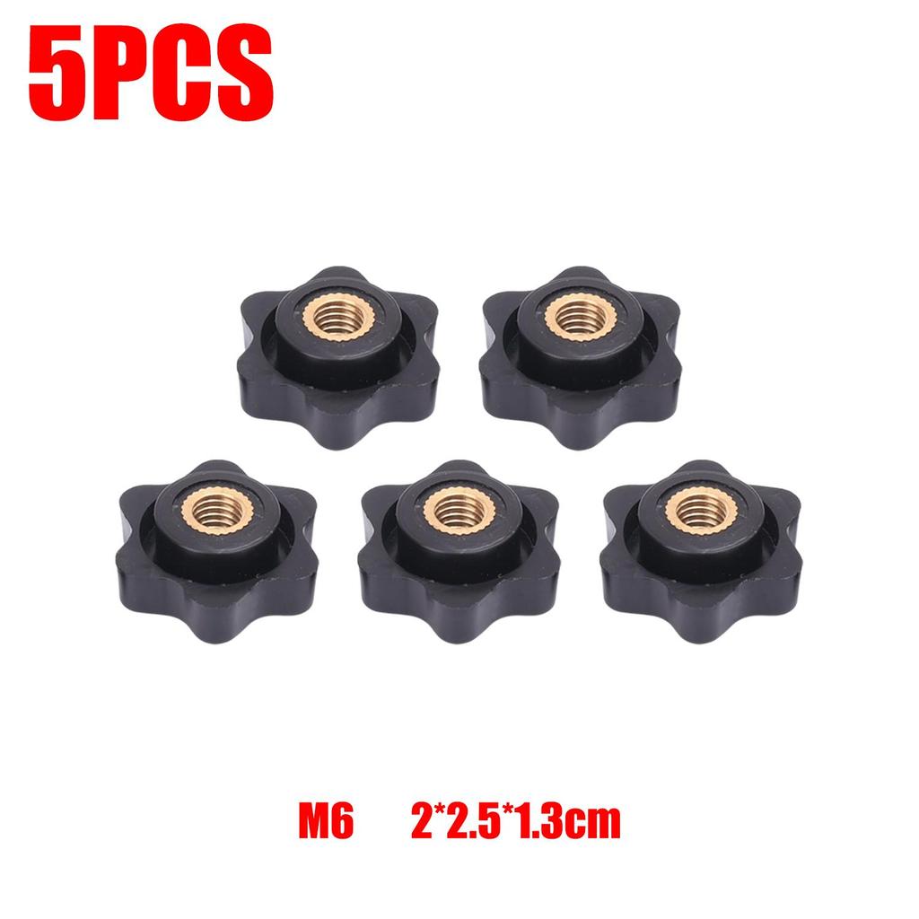 5/50Pcs Plum Blossom Handle Nut M4 M5 M6 M8 Blind Hole Copper Core Handle Knob Thread Mechanical Black Thumb Nuts Assortment