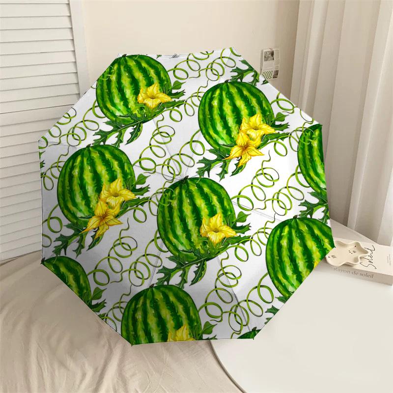 

1PC Watermelon Pattern Umbrella-8-Rib Reinforced Portable Folding Travel Suitable for All Seasons Outdoor Daily Use Is an Ideal Choice -F318