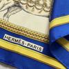 Used HERMES Grand Apparat Hermes Ceremonial Horse Scarf Silk Carr 90 Blue Large Vintage