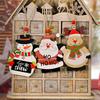 3Pcs Christmas Printing Wooden Pendant Christmas Tree Decoration Window Table Window Mall Party  Decoration