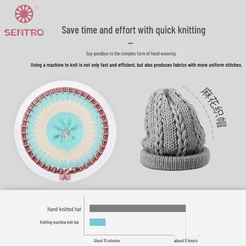 840A Grenzüberschreitende 40-Nadel Sternzylinder DIY Handkurbel Wollstrickmaschine für Eltern-Kind-Interaktion.