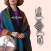 Floral Sweater Clip for Cardigans and Shawls, Vintage Silver Tone Collar Clasp With Paired Spring Closures for Scarves Dresses and Open Front Styling