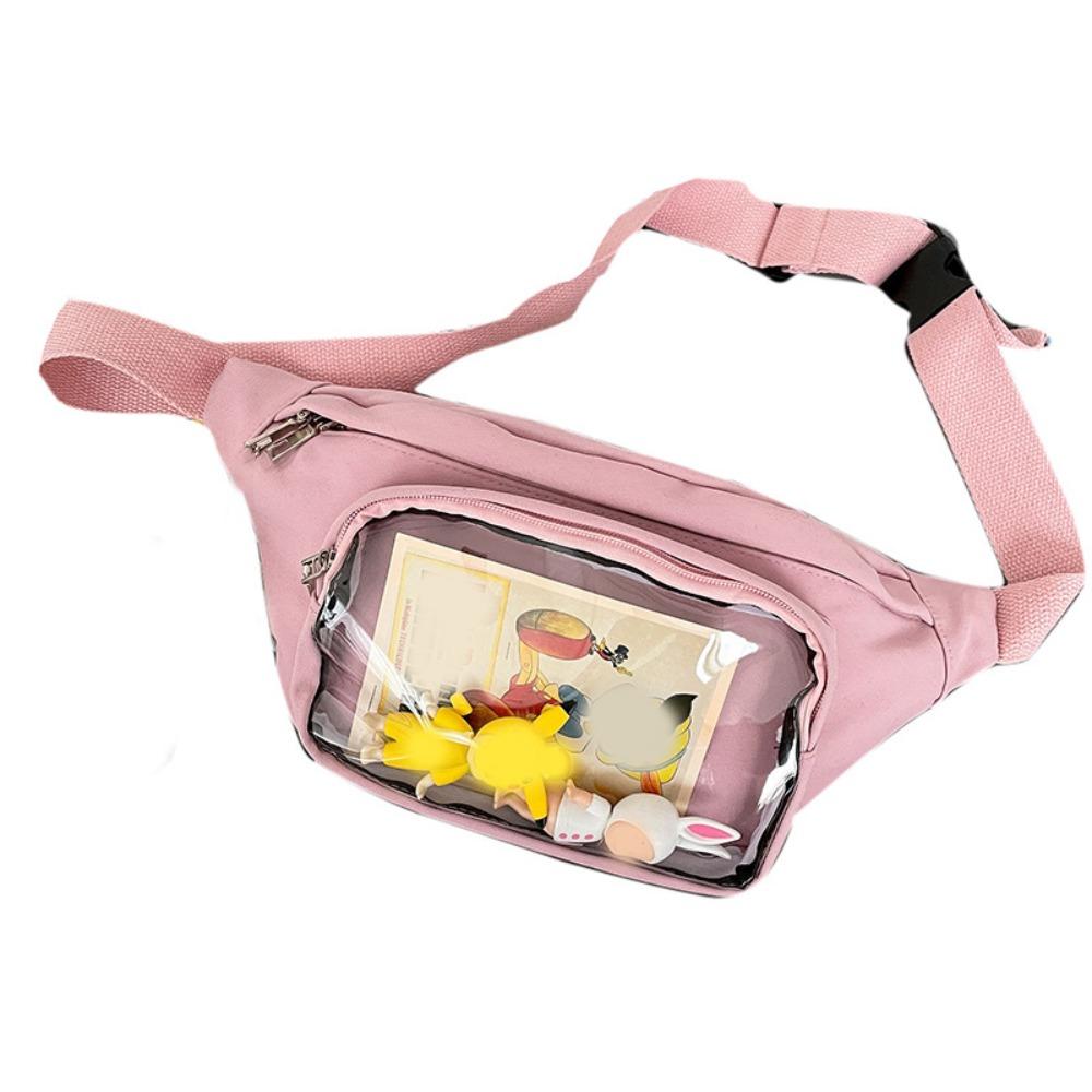Japanese Large Capacity Transparent Itabag Purses Casual Belt Pouch Y2K Chest Bag Crossbody Bag Travel