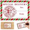 60pcs Elk Santa Claus North Pole Delivery Gift Labels Christmas Gift Labels  Gift Box Decoration