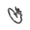 Gothic Couple Wing Open Rings Adjustable Angelic Designs Alloy Jewelry Unisex Matching Romance Gift