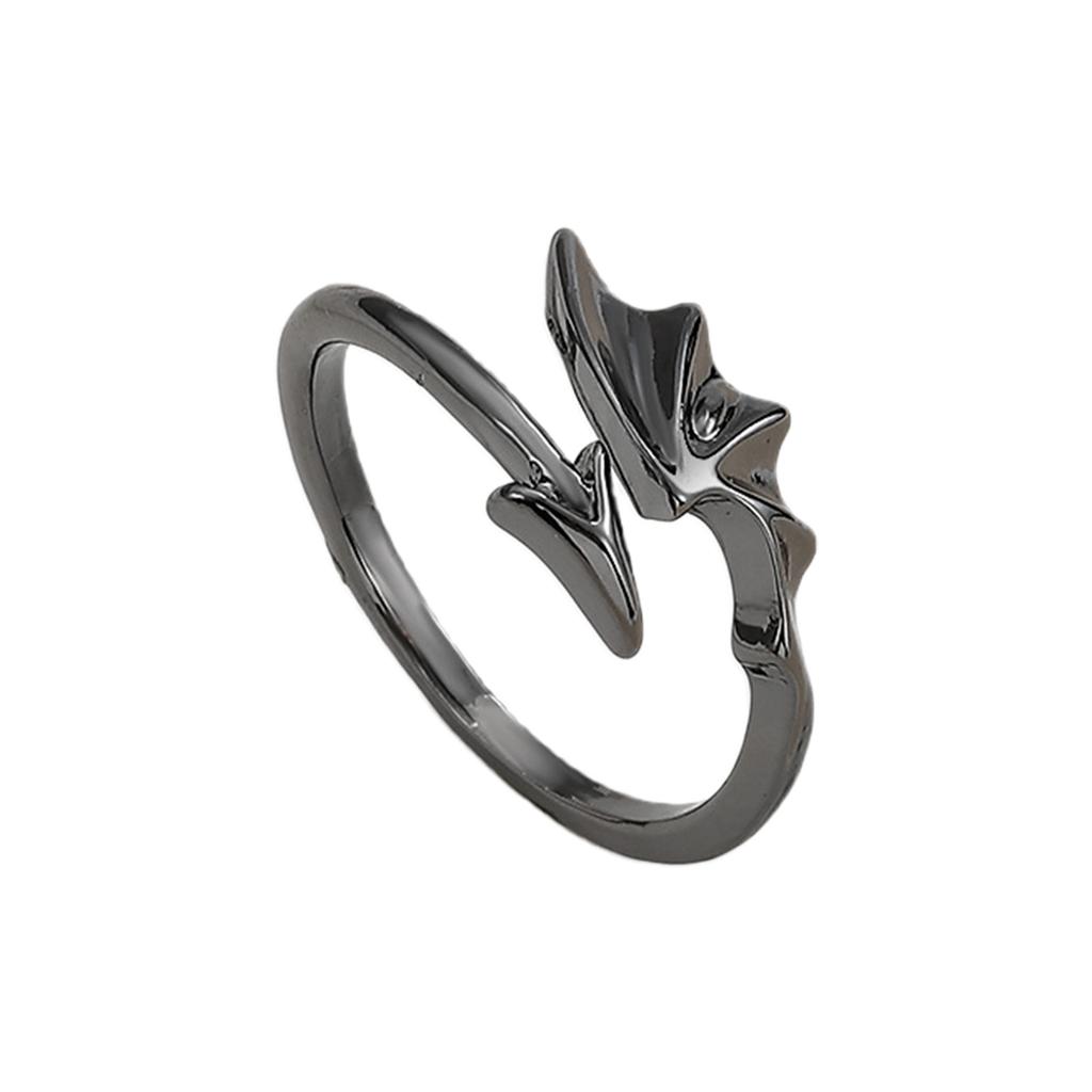 Gothic Couple Wing Open Rings Adjustable Angelic Designs Alloy Jewelry Unisex Matching Romance Gift