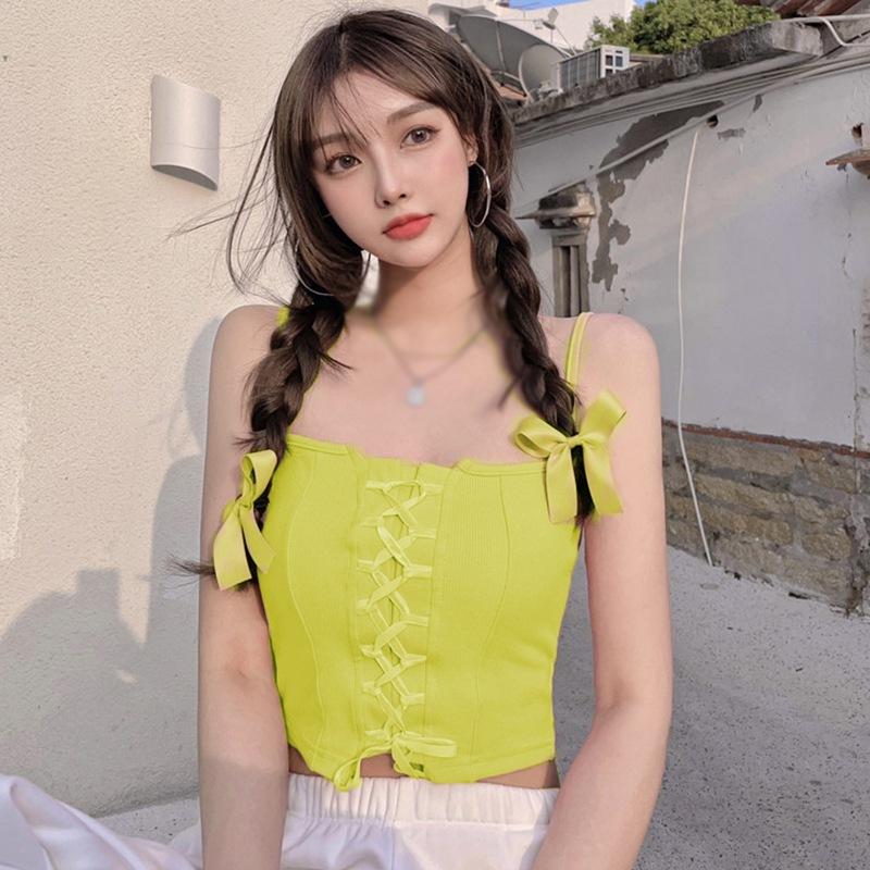 Sommer-Unterhemd für Damen, Oberbekleidung, Weste mit Seil-Design, kurzes, ärmelloses Strick-Tanktop