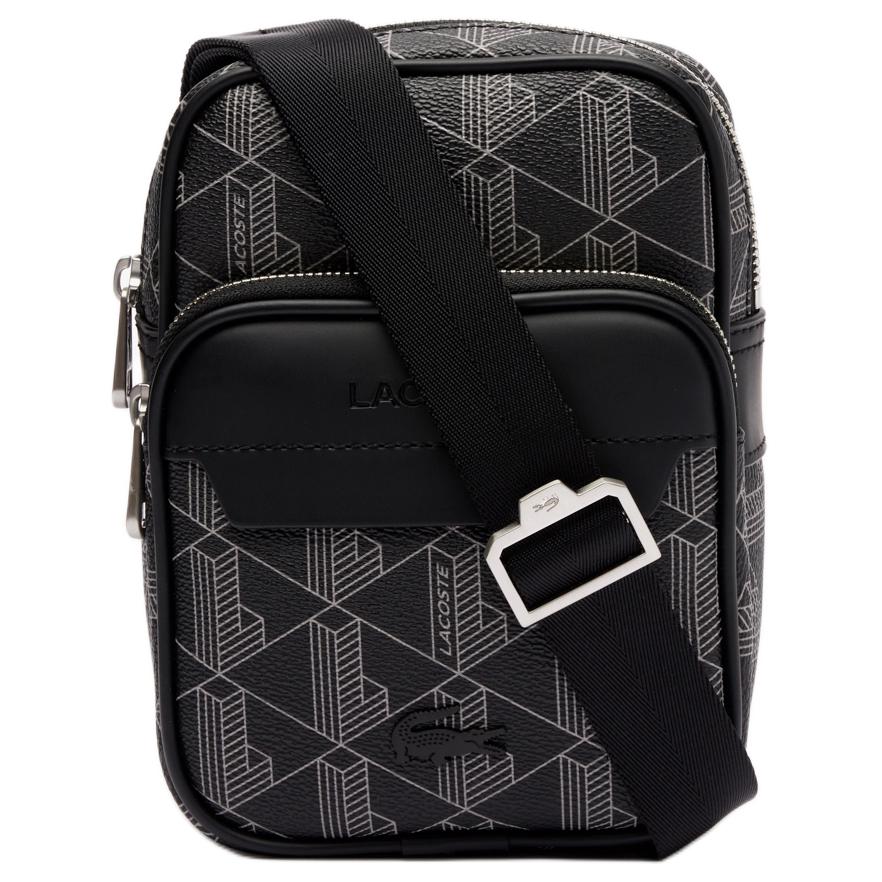 

Lacoste The Blend Series Adjustable Shoulder Strap Coated Canvas Crossbody Bag Small Men bags Black NH4409LXH45 Black,Small