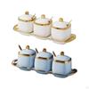 Ceramic Spice Jar Condiment Container Kitchen Bottle Set Seasoning for Restaurants