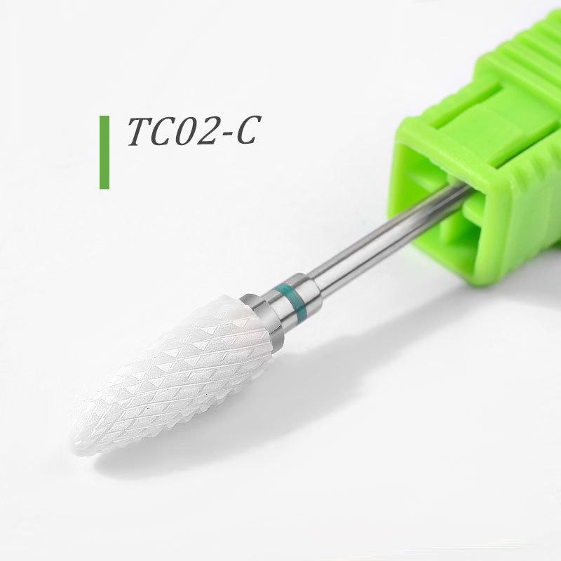 Ceramic Bullet-Shaped Nail Drill Bit for Nail and Dead Skin Removal