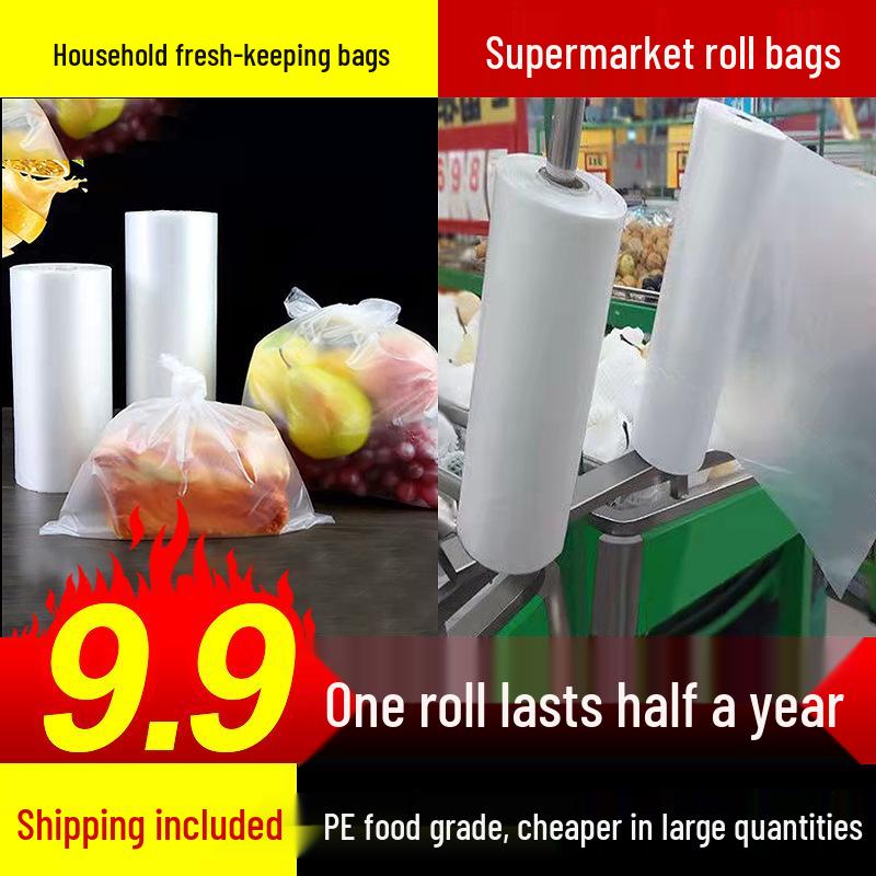 Transparent Food-Grade Fresh-Keeping Bags with Easy-Tear Design