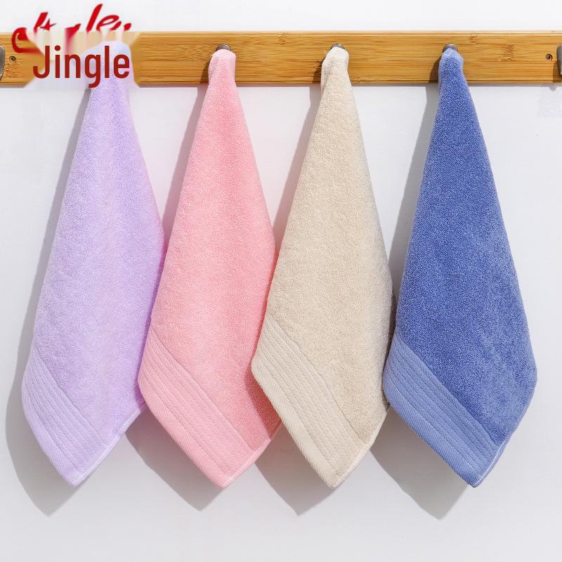 Solid Color Soft Cotton Baby Towel - 35x35 Cm, Absorbent for Face Wash & Saliva, Ideal for Children