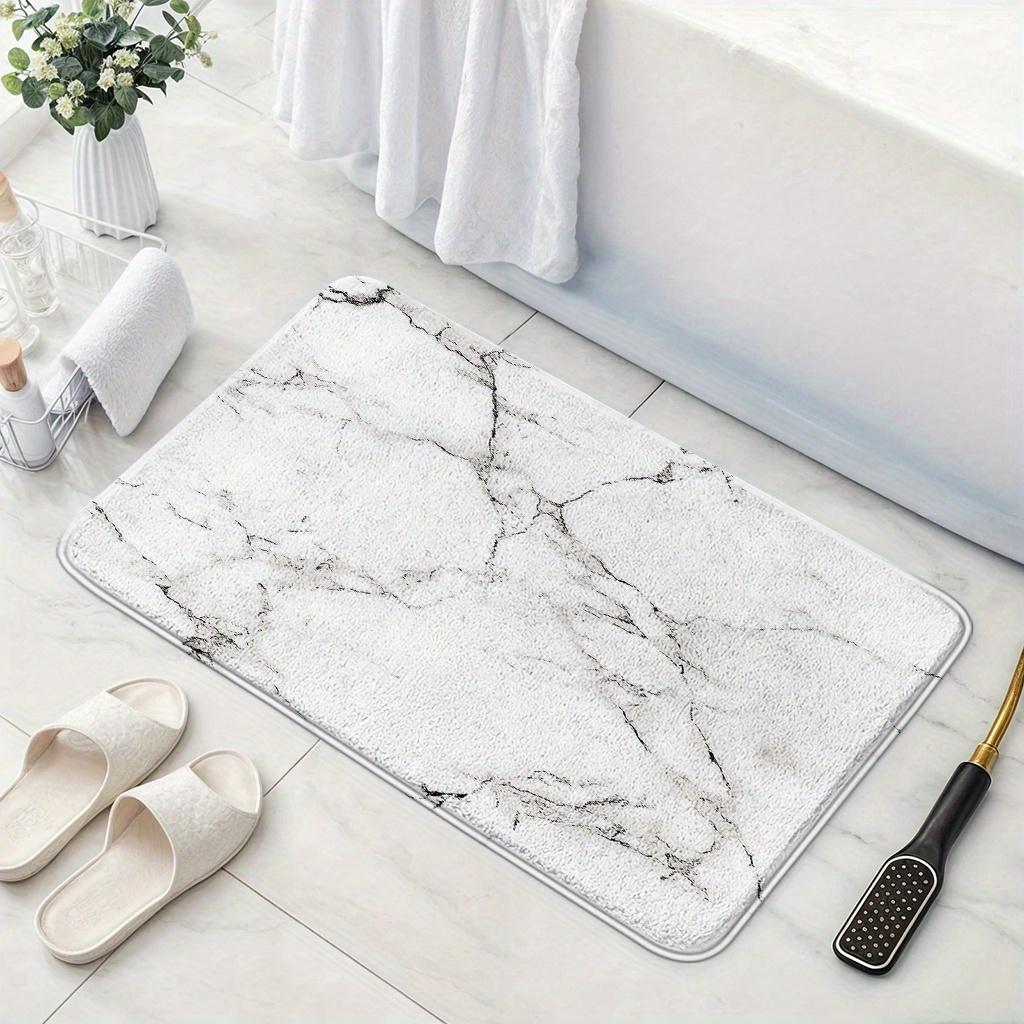 

Simple Marble Pattern Anti Slip Bath Mat Bathroom Shower Room Water Absorption Quick Drying Carpet Bathroom Decoration 40X60CM(1.3X2FT