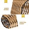 Lamp Shade Small Japanese Rattan Lampshade Table Lighting Accessories DIY (brown) Decor Office