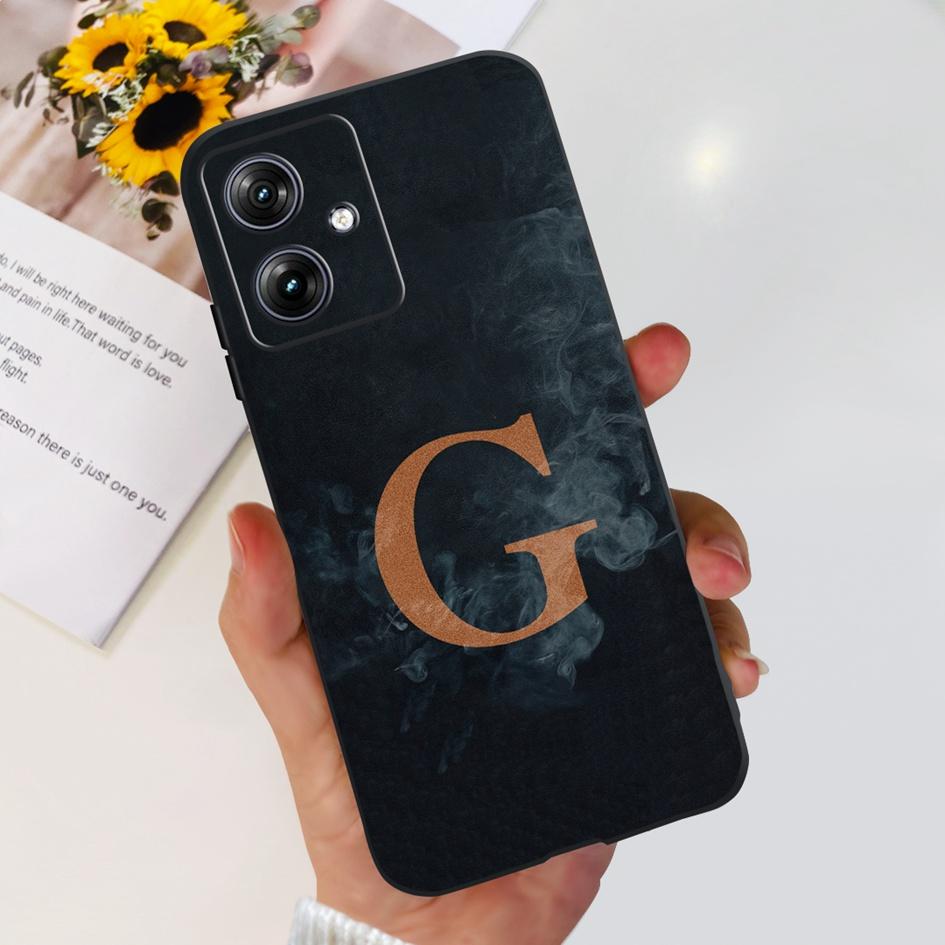 For Motorola Moto G54 G84 5G Case Stylish Flower Letters Soft Couple Phone Cover For Moto G 54 G 84 Fundas MotG54 MotoG84 Bumper