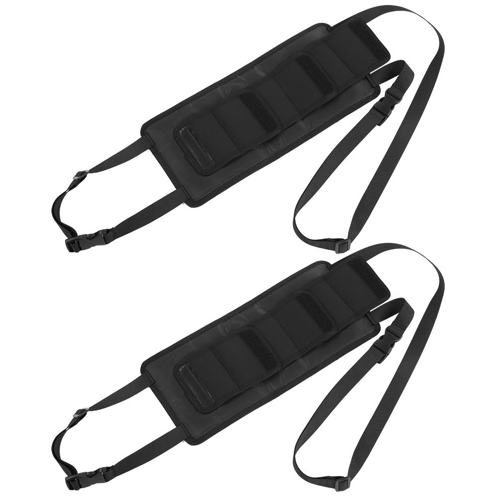 2 Stück Angusrutenhalter-Set Auto-Angelaufbewahrung Klettverschluss Verstellbarer Befestigungsgurt Schwarz