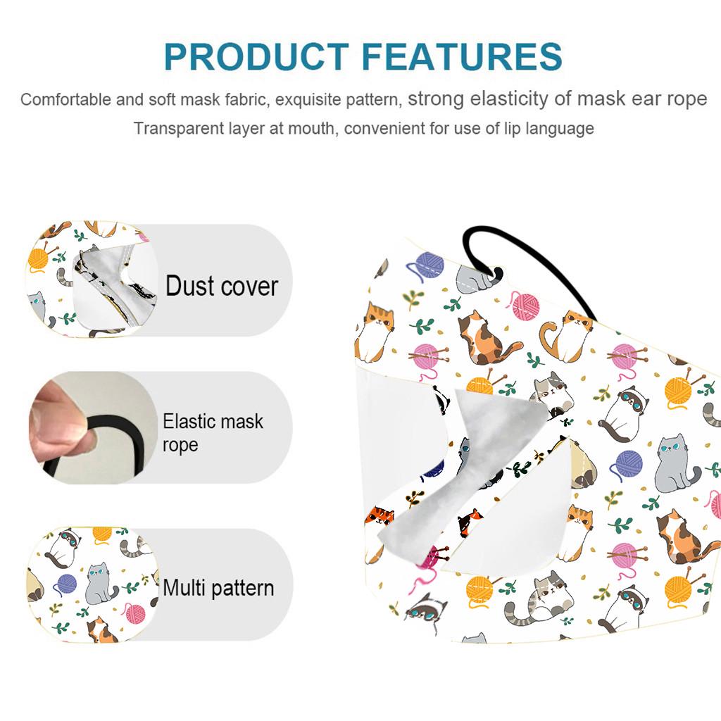 5PC Children Outdoor Mask With Clear Window Visible Expression For Deaf Mute