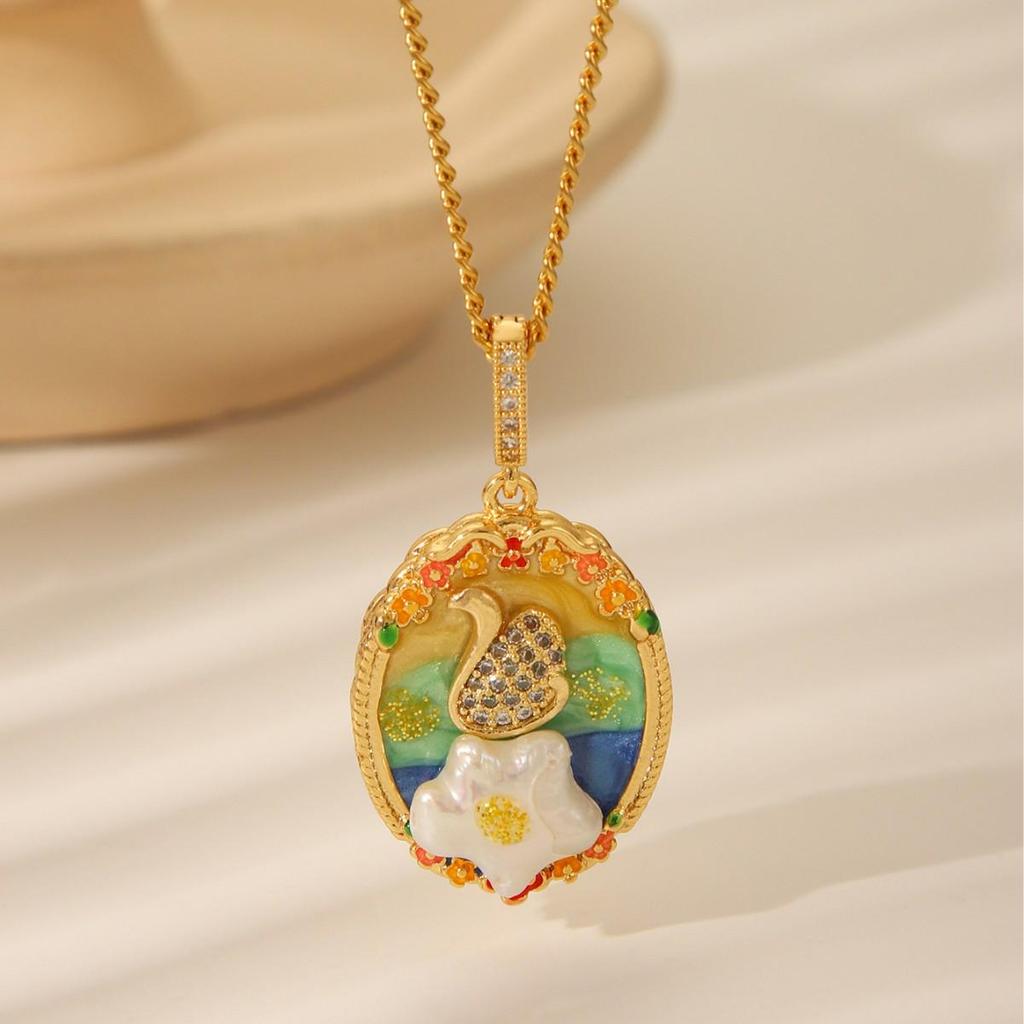 Women's Freshwater Pearl Garden Flower Necklace - Light Luxury Mori Style