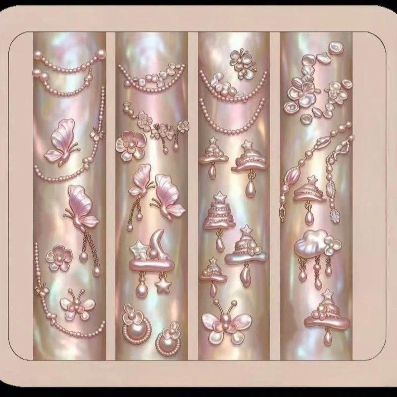 3D Nail Art Decoration Mold Butterfly Pearl Shell Patterns Heat Resistant Silicone Mould for DIY Nail Art Craft Manicure