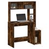 VidaXL Desk with Shelves Smoked Oak 100x45x140 Cm Engineered Wood, Computer Desk, Standing Desk, Desk with 860440