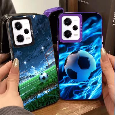 Football Soccer Ball Design Soft Phone Case for Xiaomi Redmi Note 13 14 15 Pro Plus 12S 12 11S 11 11T 10S 10 Shockproof Cover Ba