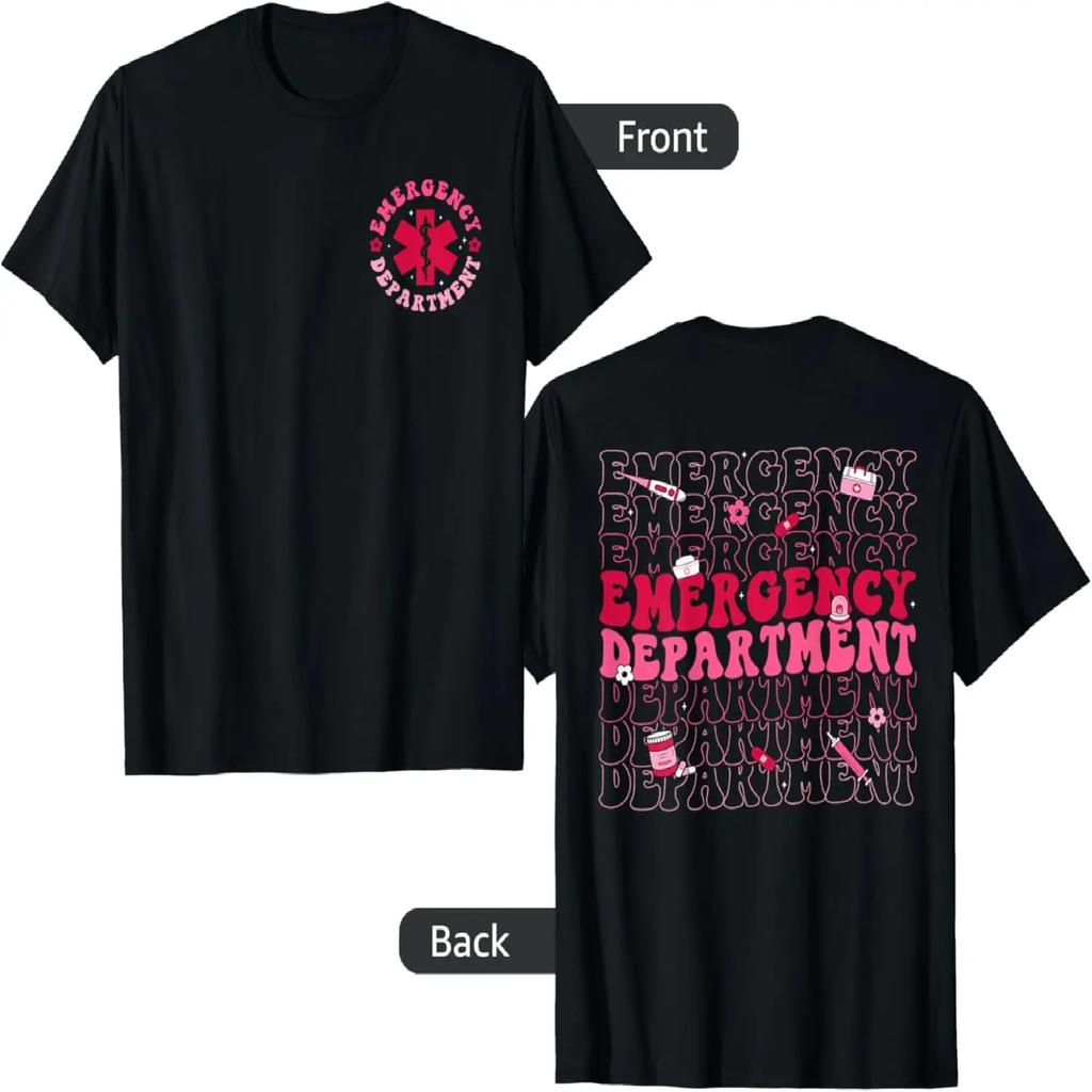 Emergency Department Emergency Nurse ER Nurse 2 Sided T-Shirt