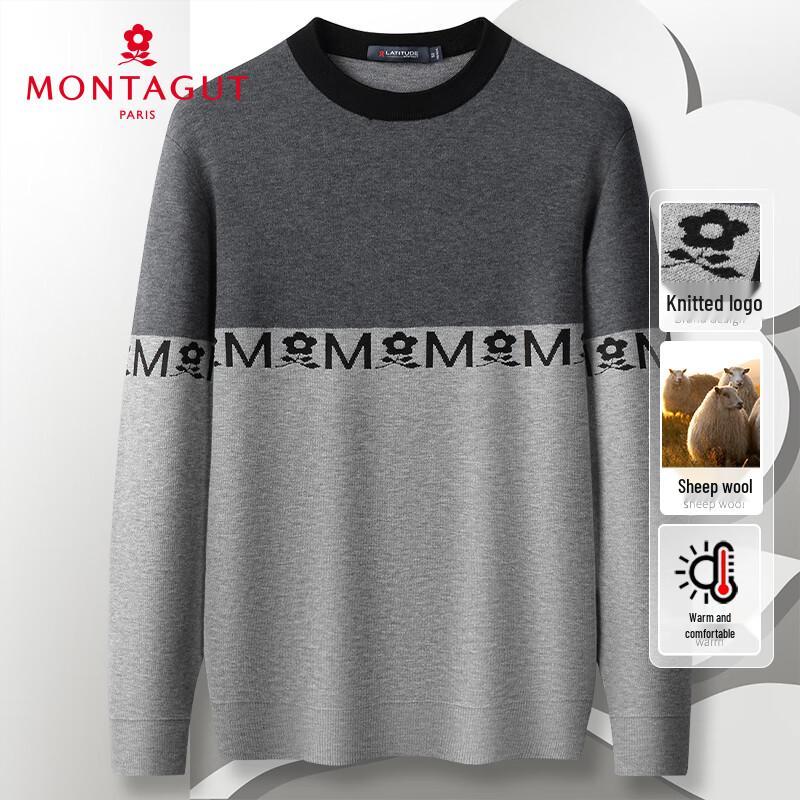 

MONTAGUT Men s Crew Neck Wool Sweater 3XL