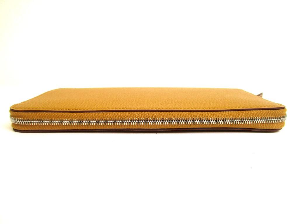 Auténtica Cartera Redonda con Cremallera HERMES Sesami Veau Epson LÍNEA SILK\'IN Azap Long #b016 Caja Abierta