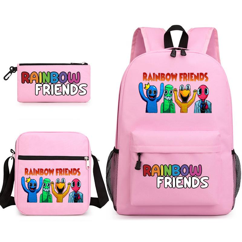 Rainbow Friends Rainbow Friends Game Original Styling Backpack Three-Piece Cartoon Student School Bag