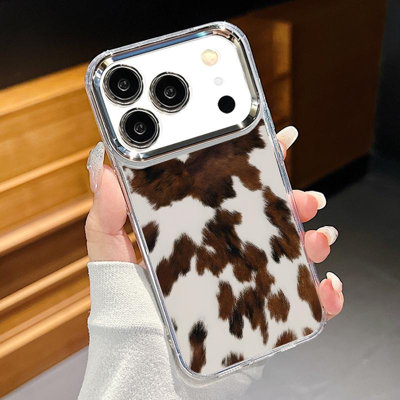 Leopard Print Phone Case For iPhone 17 Pro Max Plating Lens Frame Clear Soft Cover For iPhone 16 15 14 13 Pro Max 11 16E 17E