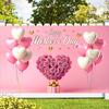 Happy Mother's Day Backdrop for Photography Love Heart Pink Balloons Floral Flower Mother's Party Decor Background Photo Studio