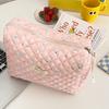 Women Korean Cosmetic Bag Quilted Floral Print Make Up Pouch Portable Cute Storage Organizer Large Capacity Travel Handbags