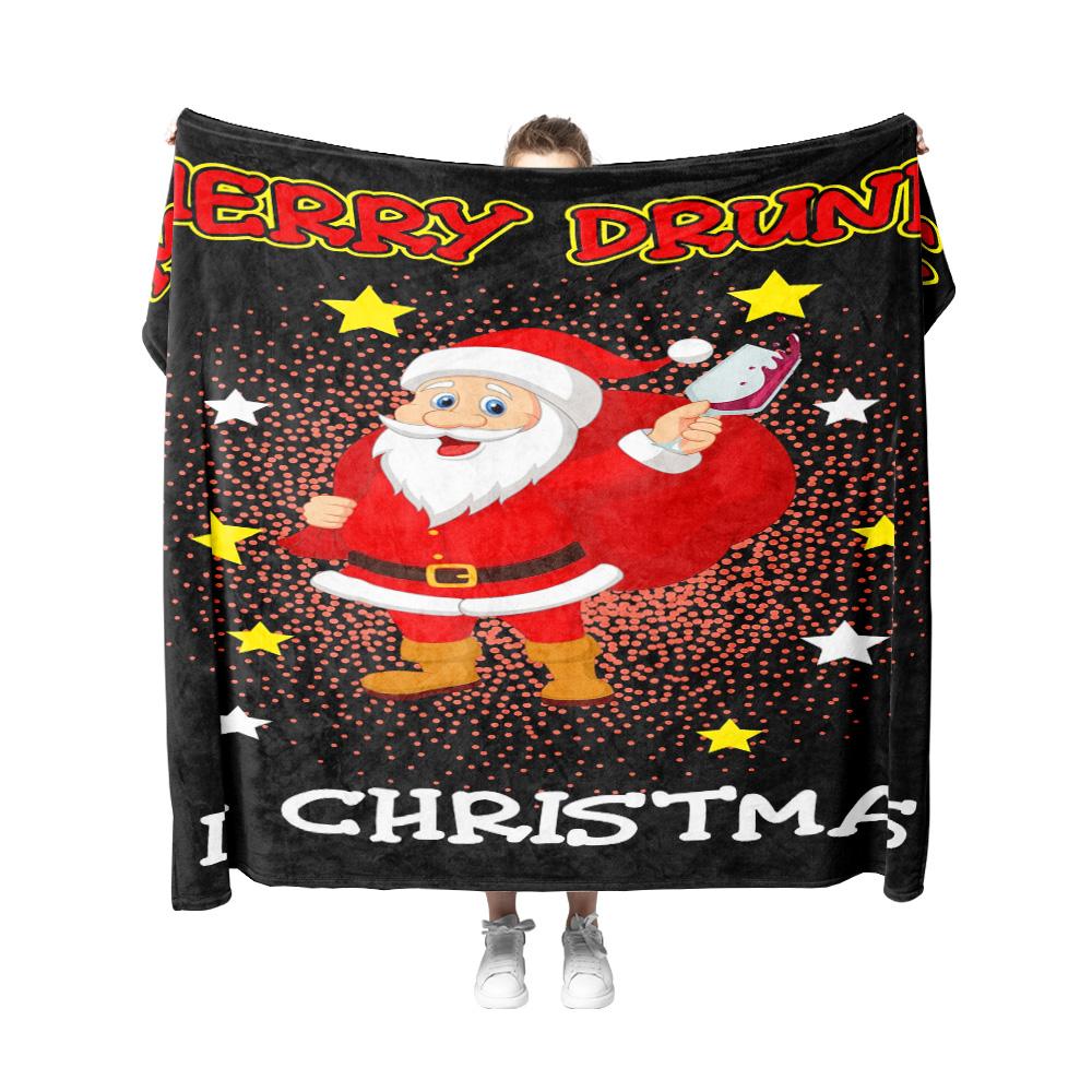 Tuniu Christmas Santa Blanket Soft Fleece Throw for Bedroom Sofa Gift Idea
