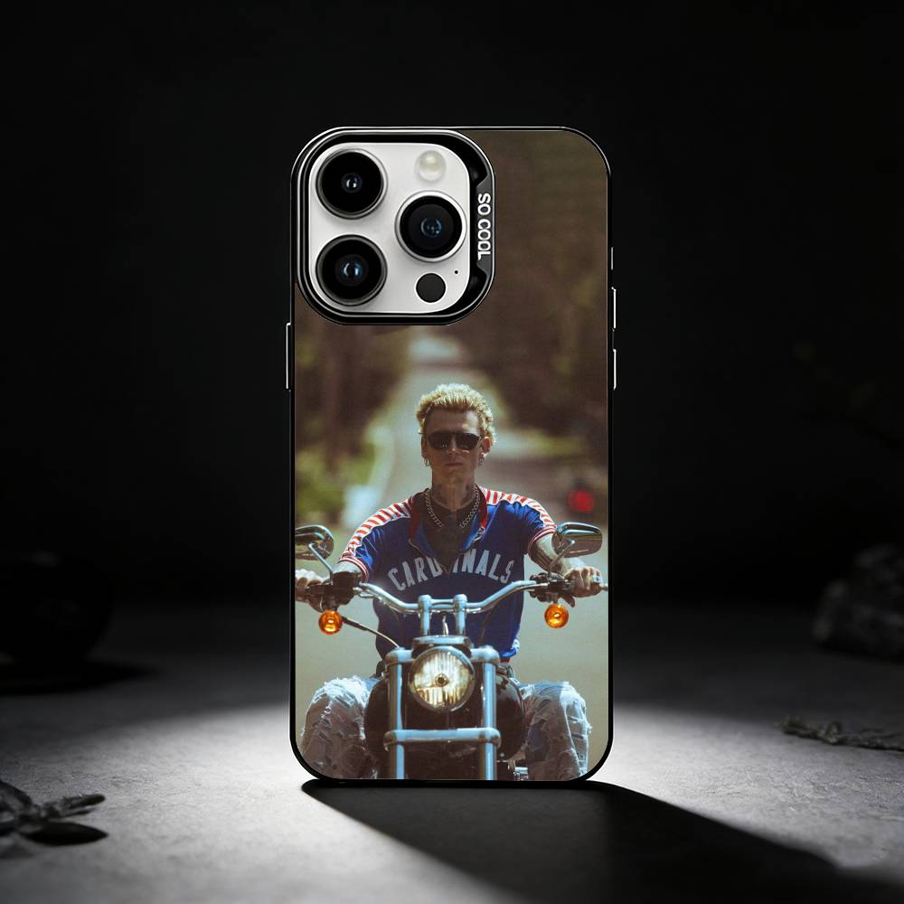 MGK L-Lost Americana Phone Case For iPhone 17,16,15,14,13,12,11 Plus,Pro Max,XS,Colored silver phone case