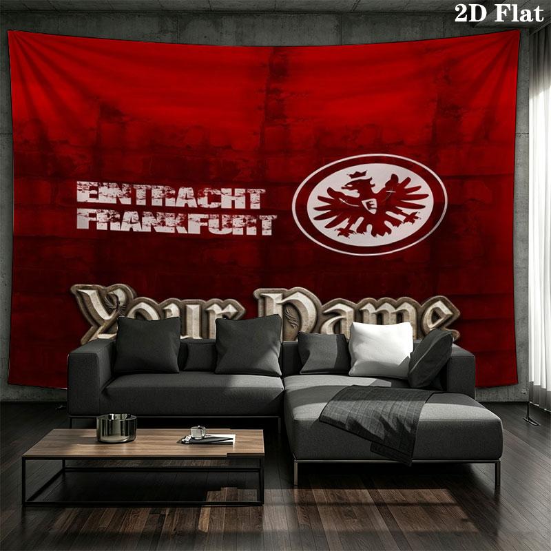 Eintracht Frankfurt Custom Name Wall Tapestry Aesthetic Wall Hanging Printed Fabric Blanket Decorative Tapestries for Bedroom Living Room Home Decor