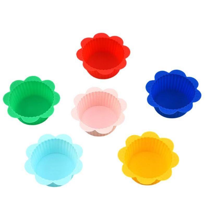Thickened Cake Cup Irregular Baking Tool Silicone Mold Egg Tart Pudding Cup Muffin Cup High Temperature Resistant Cake Cup