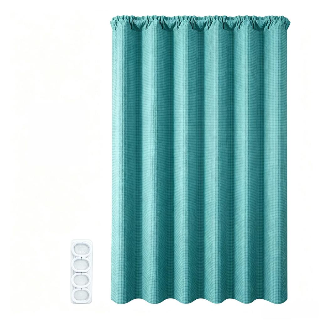 Shower Curtain with 12 Plastic Hooks, 180 cm, for Bathroom and Window