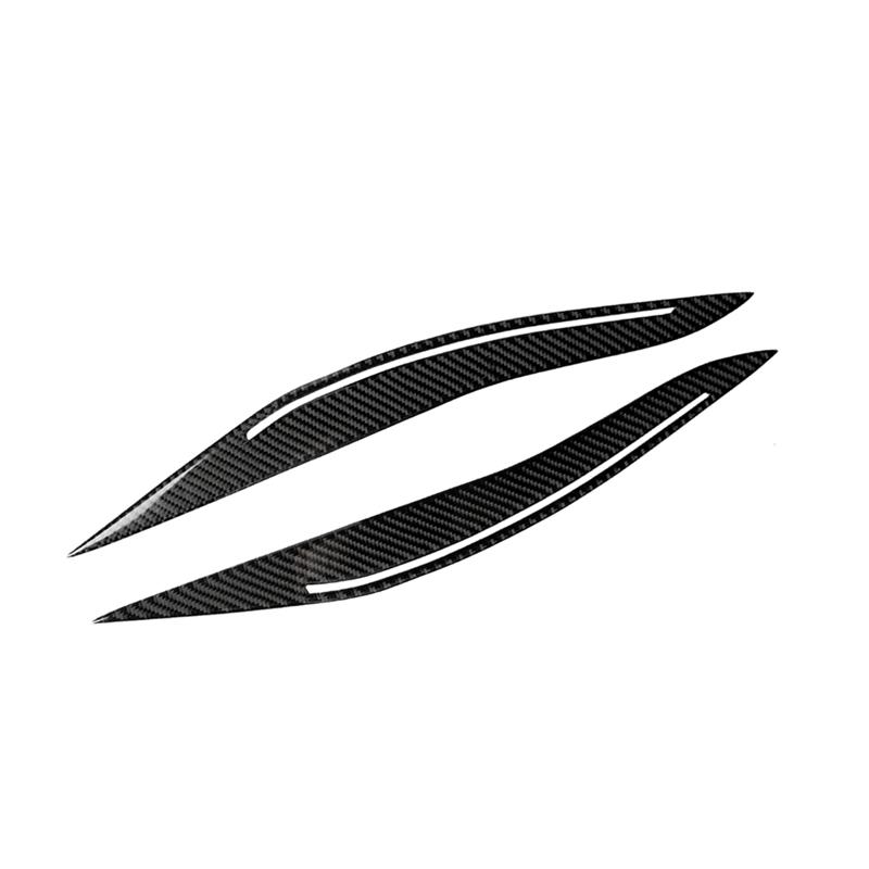 For BMW 5 Series F10 2010-2016 Carbon Fiber Car Headlight Eyebrow Eyelids Trim Cover Decoration Stickers