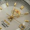 Usado Relógio ORIENT Orient Crystal Three Star Automático 21 Rubis Data Dia Calendário Prata Dourado Retro Analógico Masculino