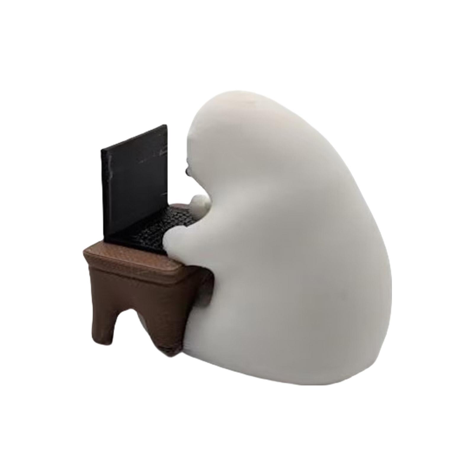 

Миниатюрная статуэтка медведя-кодера с изображением ноутбука, украшение для книжной полки, стола и офиса