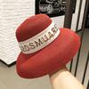 Women's summer flat-top sun hat Fashion hollow vintage straw hat Hand-woven summer travel sun hat