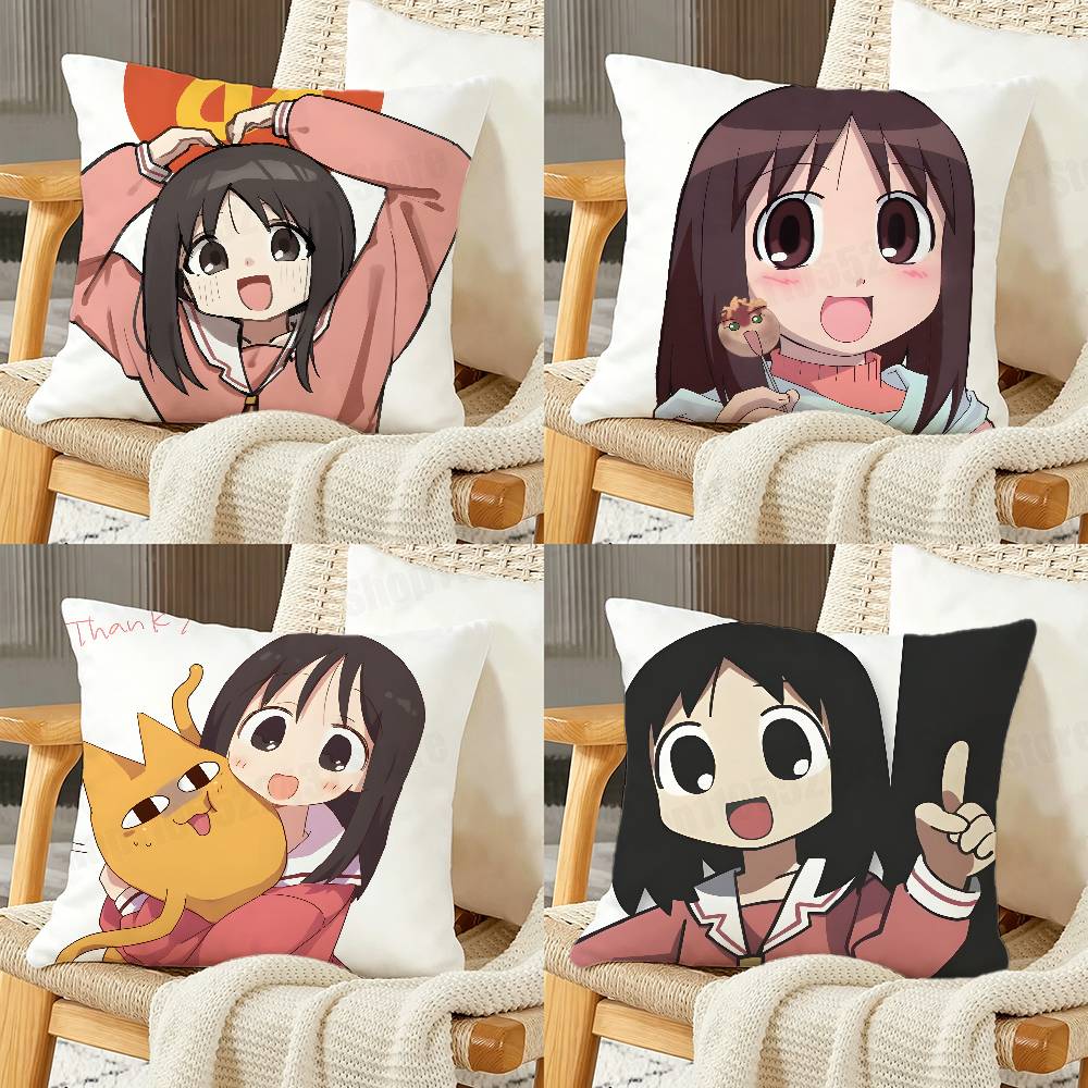 AAzumanga Daioh Cartoon Print Throw Pillow Cover Square Cushion Case for Living Room Bedroom Decor