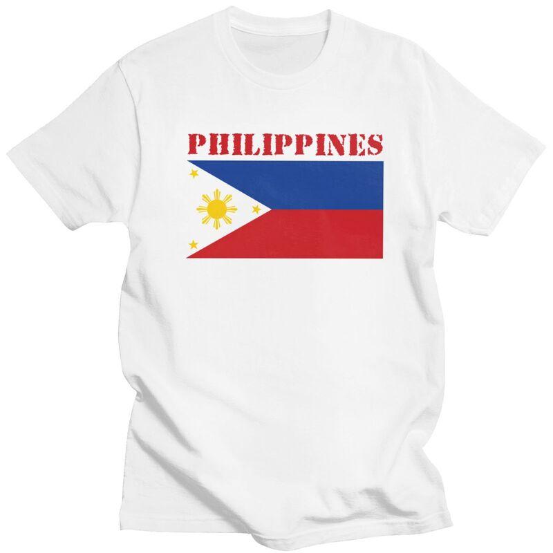Custom Philippines Flag Tshirts for Men Short Sleeves T Shirt Fashion Tshirt Loose Fit Pure Cotton Tees Gift