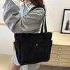 Yousheng Women Canvas Shoulder Bag Heavy Duty Work Tote with Side Pockets Zip Closure Handbag for Travel Shopping Commuting Gym