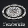 Car Bling One-Click Start Stop Engine Ignition Ring Sticker Crystal Rhinestone Metal Decor Cover for BMW Hyundai Toyota Honda