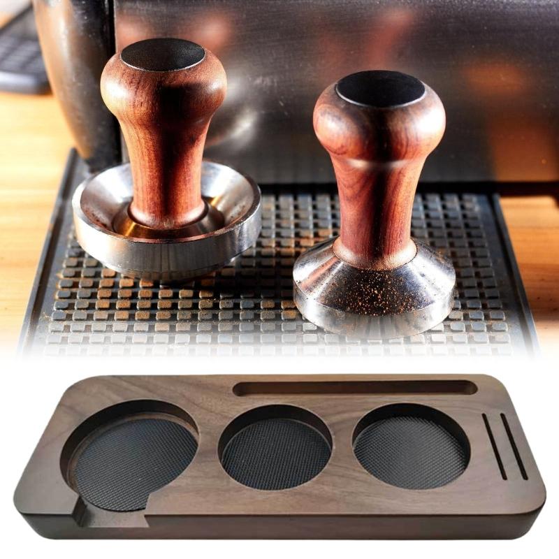 Natural Wood 51mm Coffee Tamper Organizers Feature Sturdy Base Coffee Tamper Storage Holders for Secure Placement